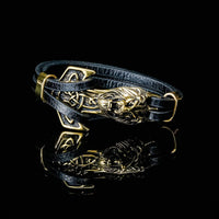 Wikinger-Armband Löwenkopf in Leder Wikinger-Armband Löwenkopf in Leder