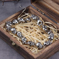 Wikinger-Ketten-Totenkopf-Armband Wikinger-Ketten-Totenkopf-Armband