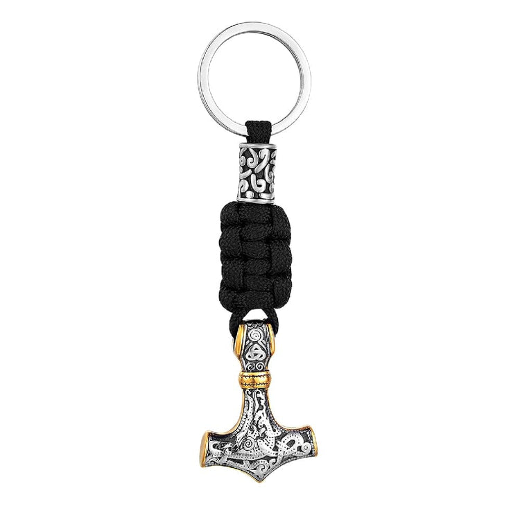 Thors Wikingerarmband-Schlüsselanhänger aus Paracord und rostfreiem Stahl Thors Wikingerarmband-Schlüsselanhänger aus Paracord und rostfreiem Stahl