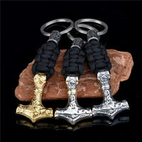 Thors Wikingerarmband-Schlüsselanhänger aus Paracord und rostfreiem Stahl Thors Wikingerarmband-Schlüsselanhänger aus Paracord und rostfreiem Stahl