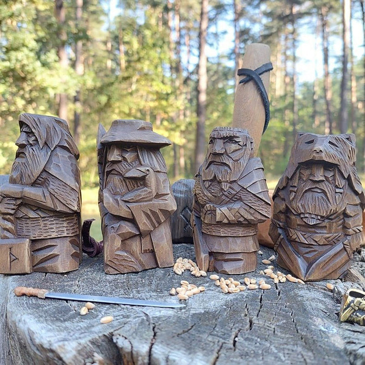 Wikingerstatuette aus Holz Nordische Götter Wikingerstatuette aus Holz Nordische Götter