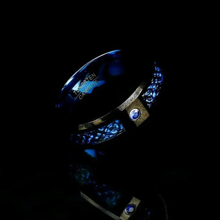 Jarl's Ring 'Walhalla azurblau' aus Wolfram