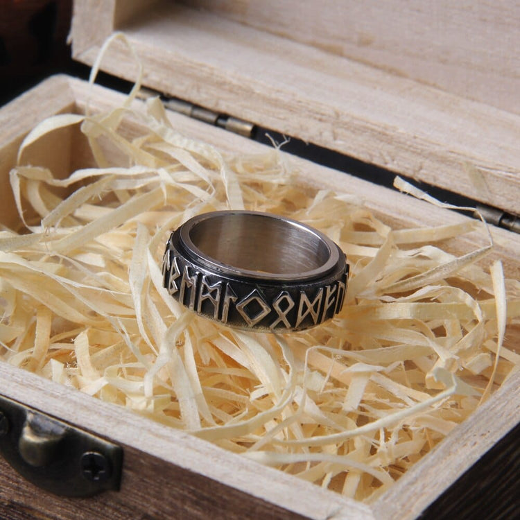 Wikingerring \"Futhark-Ring: Echo der Unendlichkeit