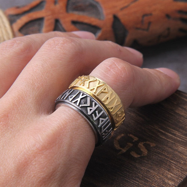 Wikingerring \"Futhark-Ring: Echo der Unendlichkeit