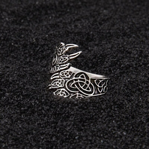 Bague Bague Viking en Argent Sterling 925 - Les Pattes de l'Ours - Odins Hall