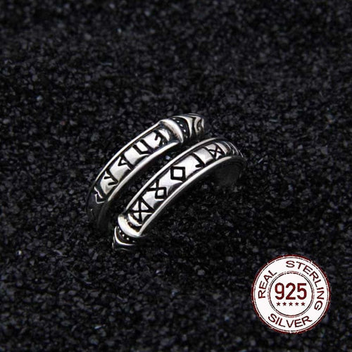 bague Bague Viking en Argent Sterling 925 - Rune du Serpent - Odins Hall