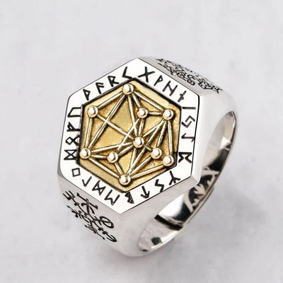 Wikinger Ring aus 925er Sterling Silber - Kabbalistisches Totem