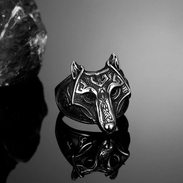 Wikinger Ring Fenrir-Maske