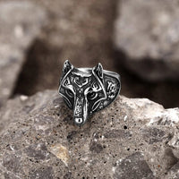 Wikinger Ring Fenrir-Maske