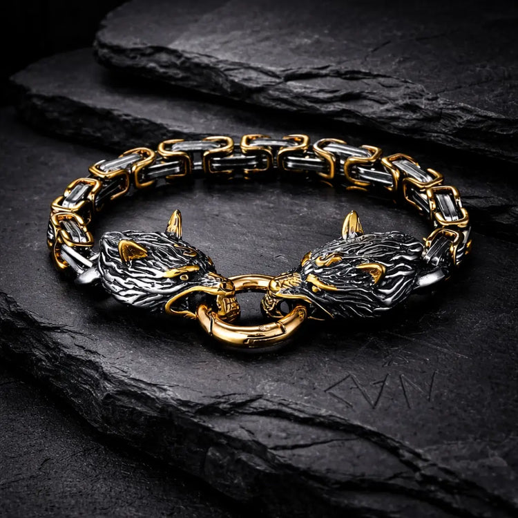 Armband Großer Goldener Wolf - Fenrir