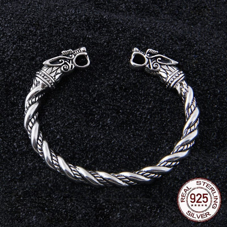 Wikinger-Armband aus 925er Sterlingsilber - Der Blick der Wölfe