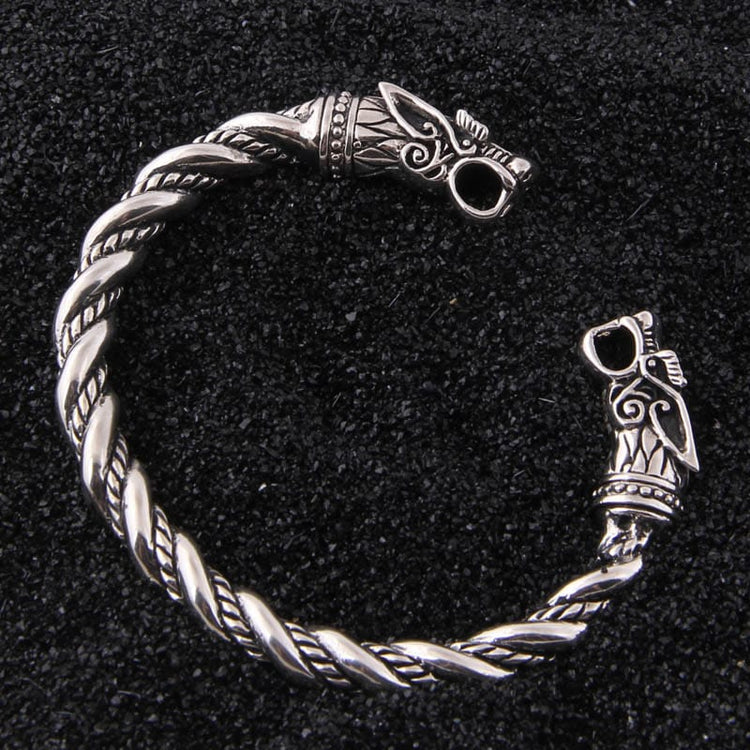 Wikinger-Armband aus 925er Sterlingsilber - Der Blick der Wölfe