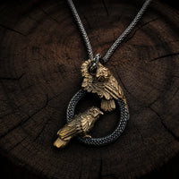 Kette mit Odins Botenkrähen aus Edelstahl