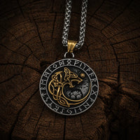 Collier Riesiger Goldener Wolf - Fenrir