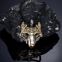Halskette Fenrir-Maske gold