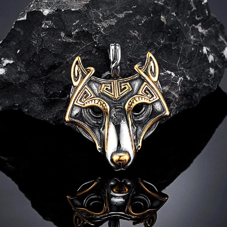Halskette Fenrir-Maske gold