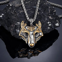 Halskette Fenrir-Maske gold