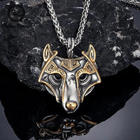 Halskette Fenrir-Maske gold
