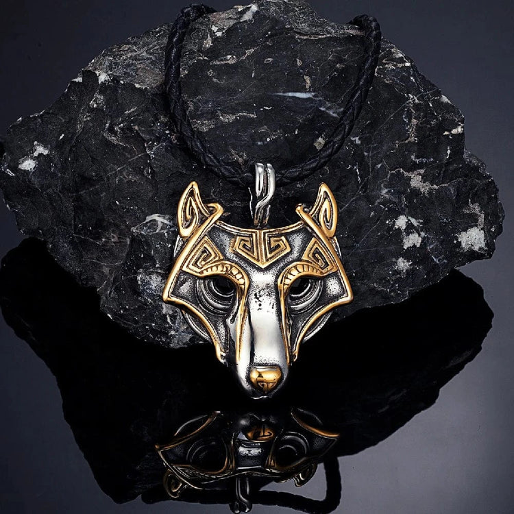 Halskette Fenrir-Maske gold