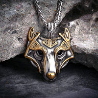 Halskette Fenrir-Maske gold