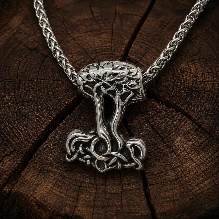 Mjölnir-Halskette in Form von Yggdrasil