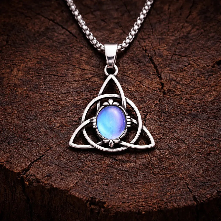 Collier Triquetra „Talisman der Weiblichkeit“ mit Mondstein