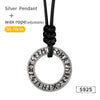 collier Collier Viking en Argent Sterling 925 - Cercle Runique Chaine en Cuir - Odins Hall