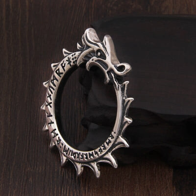 925 Sterling Silber Anhänger - Ouroboros Rune