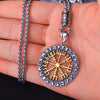 Collier viking vegvisir "trouve ton chemin" Pendant  60cm chain / CHINA - Odins Hall