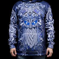 Wikinger Hoodie \"Fenrir und Odin - Duell des Schicksals\" Hoodie