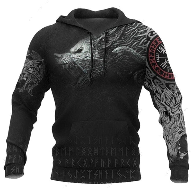 Viking Hoodie "Der Weg des Legendären Wolfs".