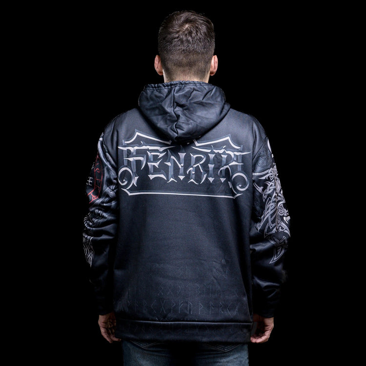 Viking Hoodie \"Der Weg des Legendären Wolfs\".