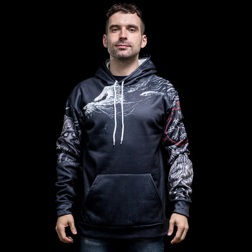 Vêtement Hoodie Viking "Le Chemin du Loup Légendaire" - Odins Hall