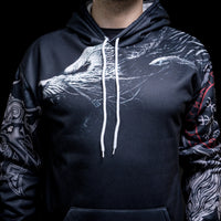 Viking Hoodie \"Der Weg des Legendären Wolfs\".