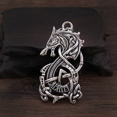 collier Pendentif en Argent Sterling 925 - La Rage de Fenrir - Odins Hall