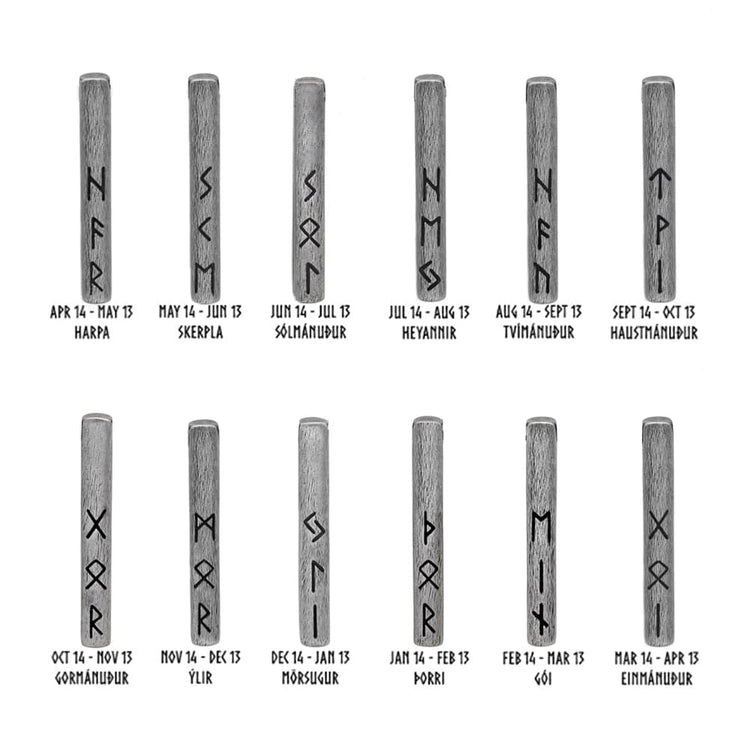 Wikingeramulett des Futhark das Runenalphabet - Edelstahl