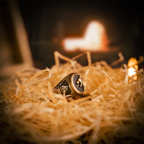 Bague Bague tête de loup viking - acier inoxydable - Odins Hall