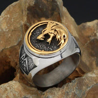 Viking Wolfskopf-Ring - Edelstahl