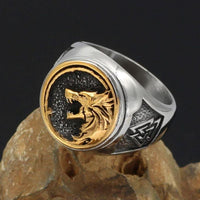 Viking Wolfskopf-Ring - Edelstahl