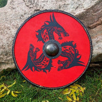 Wikingerschild von Fenrir rot