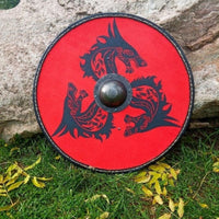 Wikingerschild von Fenrir rot