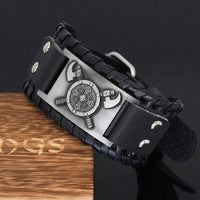 Wikinger-Schild-Armband aus Leder