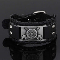 Wikinger-Schild-Armband aus Leder