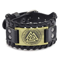 Verstellbarer Lederriemen - Valknut® Symbol