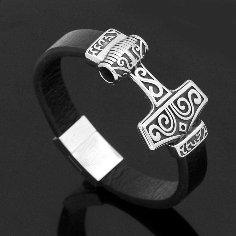 Thors Hammer Lederarmband - Mjolnir