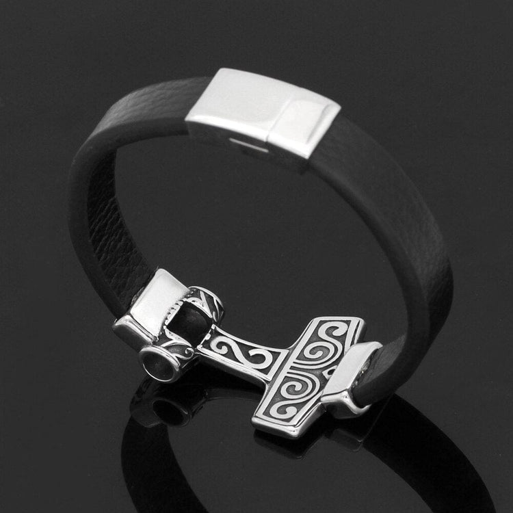 Thors Hammer Lederarmband - Mjolnir