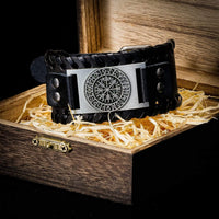 Lederarmband Schwarz - Rune Viking