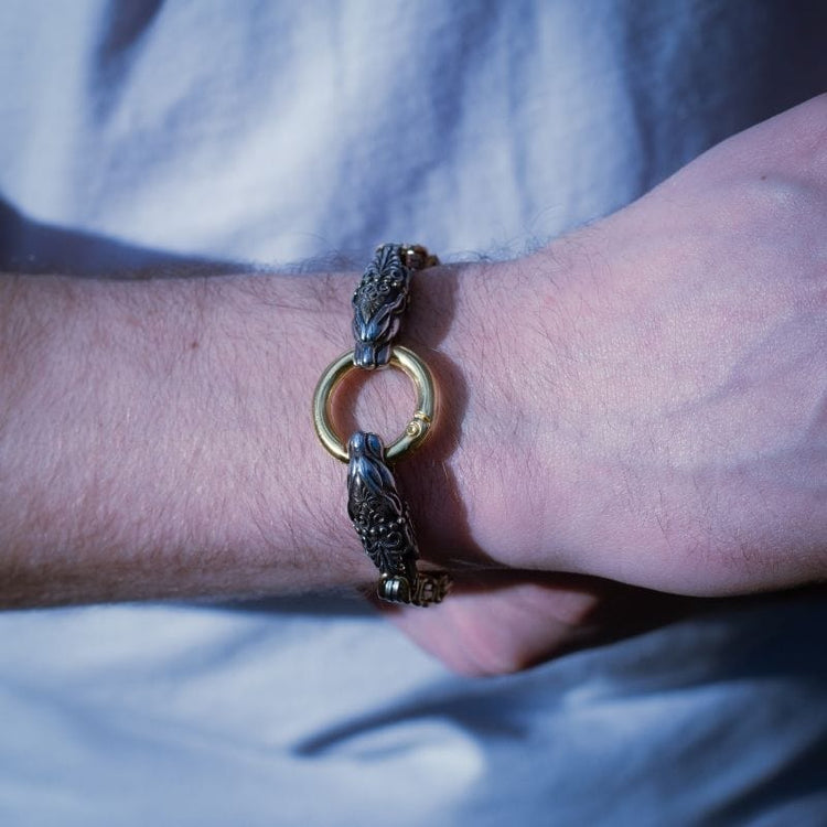 Schlangenkopf-Armband vergoldet | Edelstahl