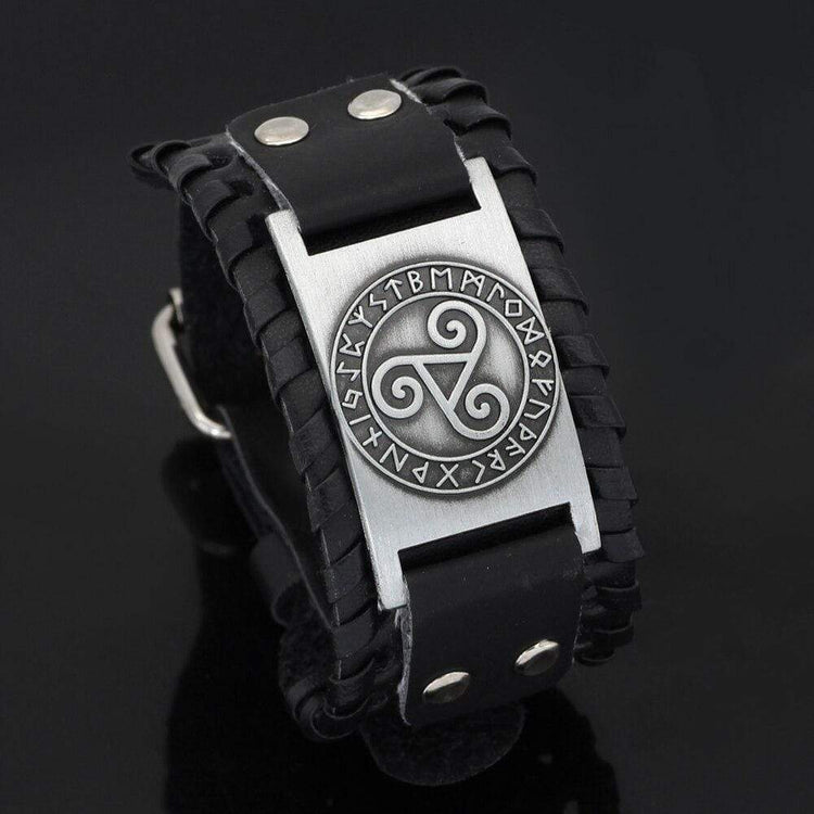 Bretonisches Triskele-Armband aus Leder