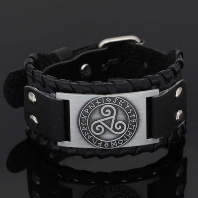 Bretonisches Triskele-Armband aus Leder